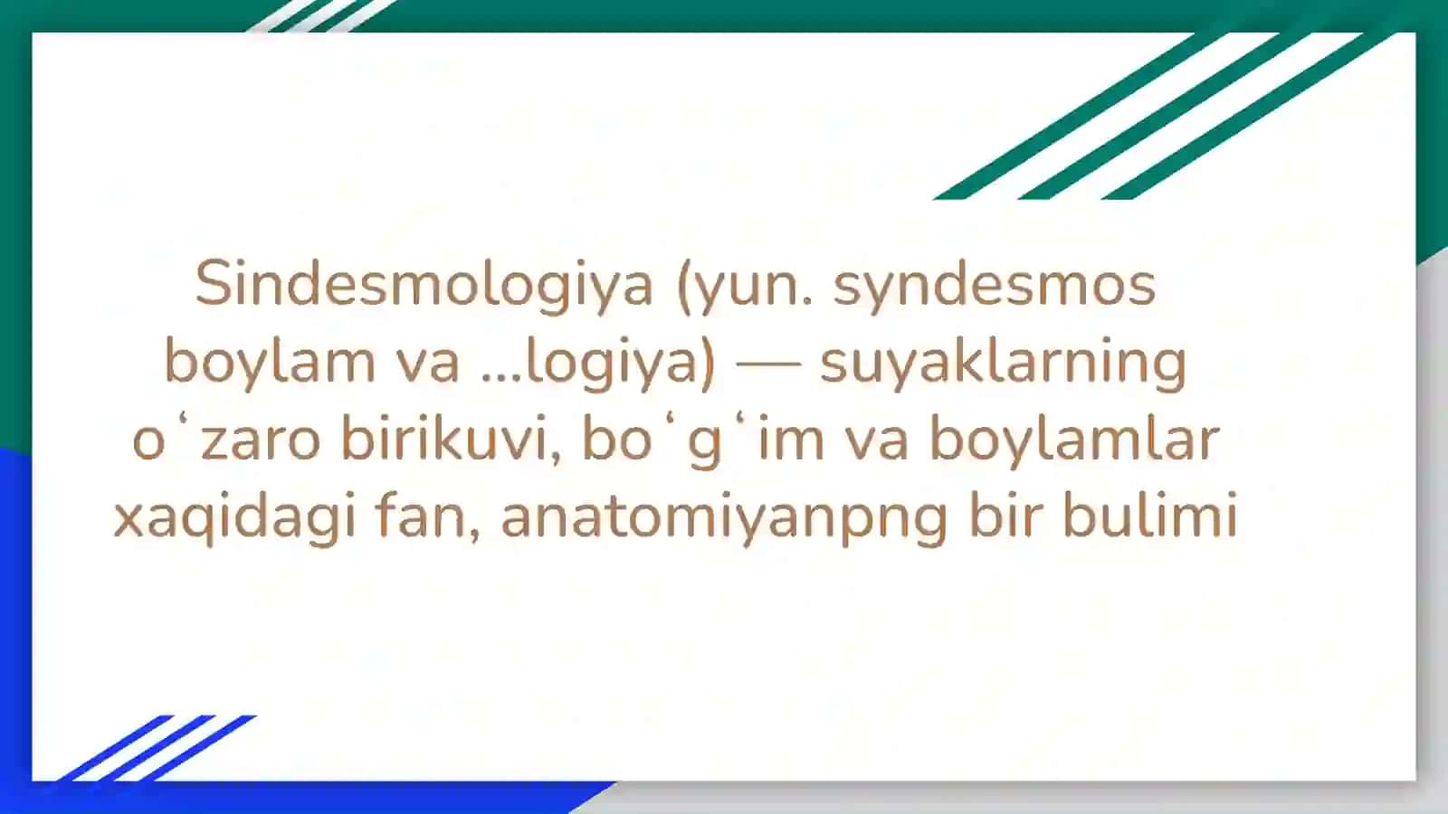 Sindesmoz, sınxondroz, sınostoz bırlawuvlar 3