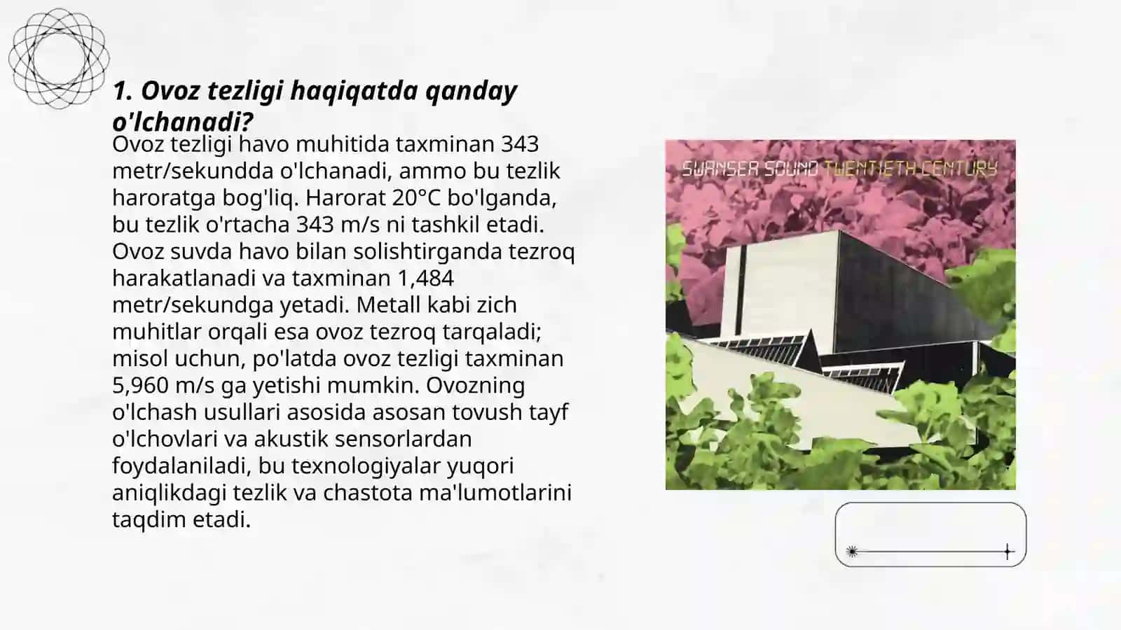 Ovoz tezligi va uning turli muhitlarda tarqalishi 3
