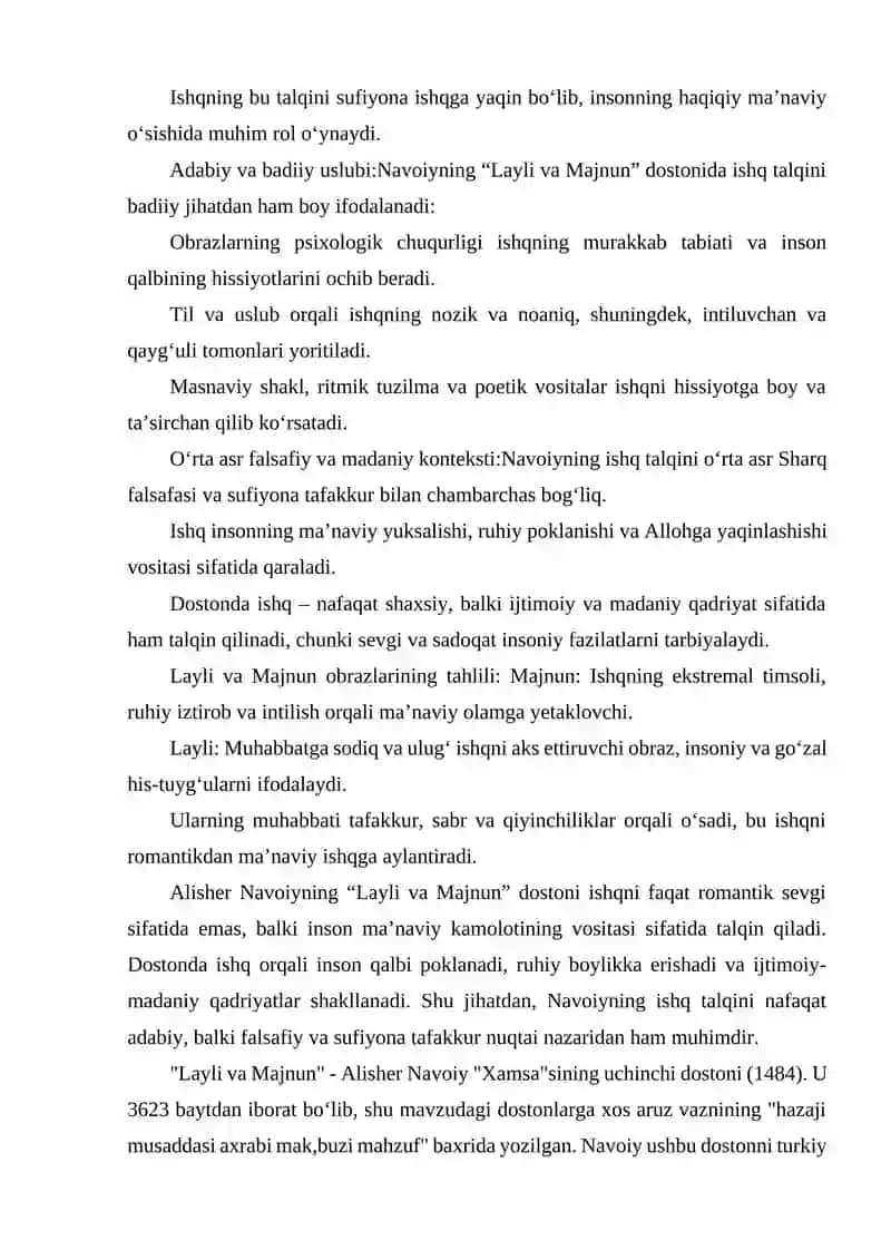 ALISHER NAVOIYNING “LAYLI VA MAJNUN” DOSTONIDA ISHQ TALQINI 3