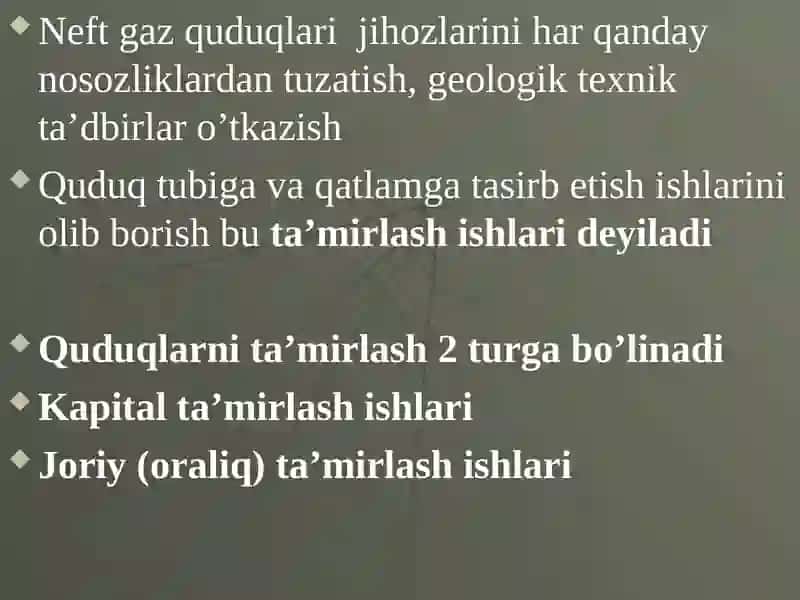 Neft va gaz quduqlarini ishlatishda yuzaga keladigan asosiy asoratlar 3