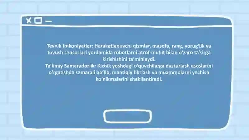 Zamonaviy “Robototexnika” to‘plamlarining imkoniyatlari 3