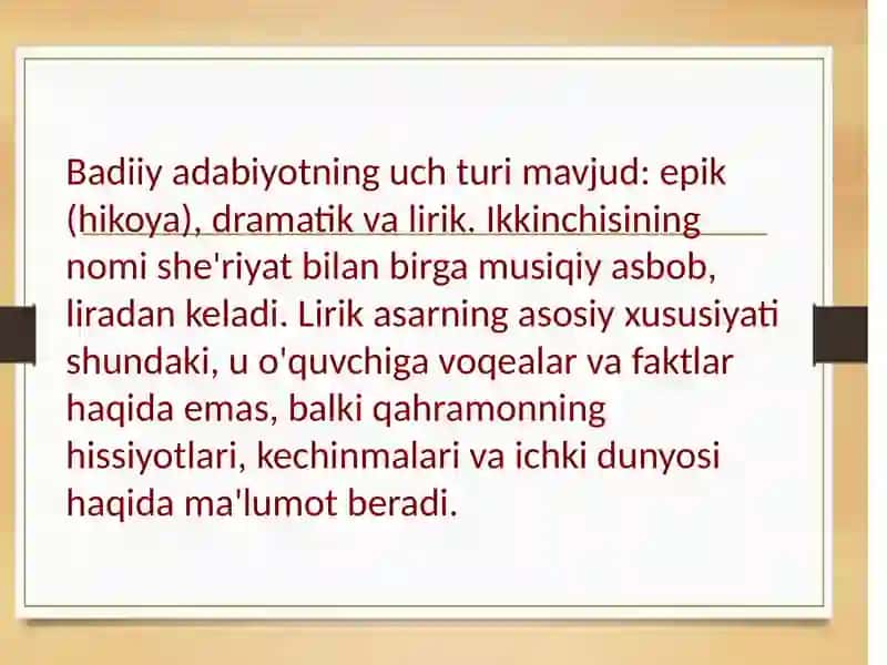 Lirik asarlar bilanishlash 3