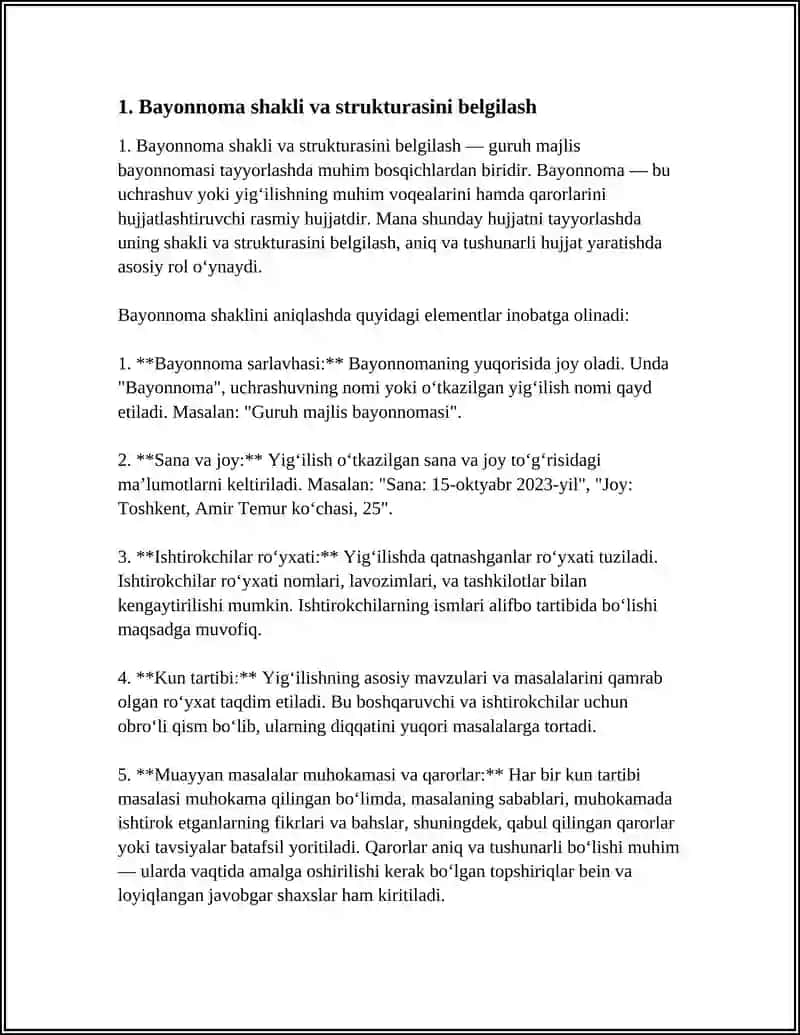 GURUH MAJLIS BAYONNOMASINI TAYYORLASH USTIDA ISHLASH 3