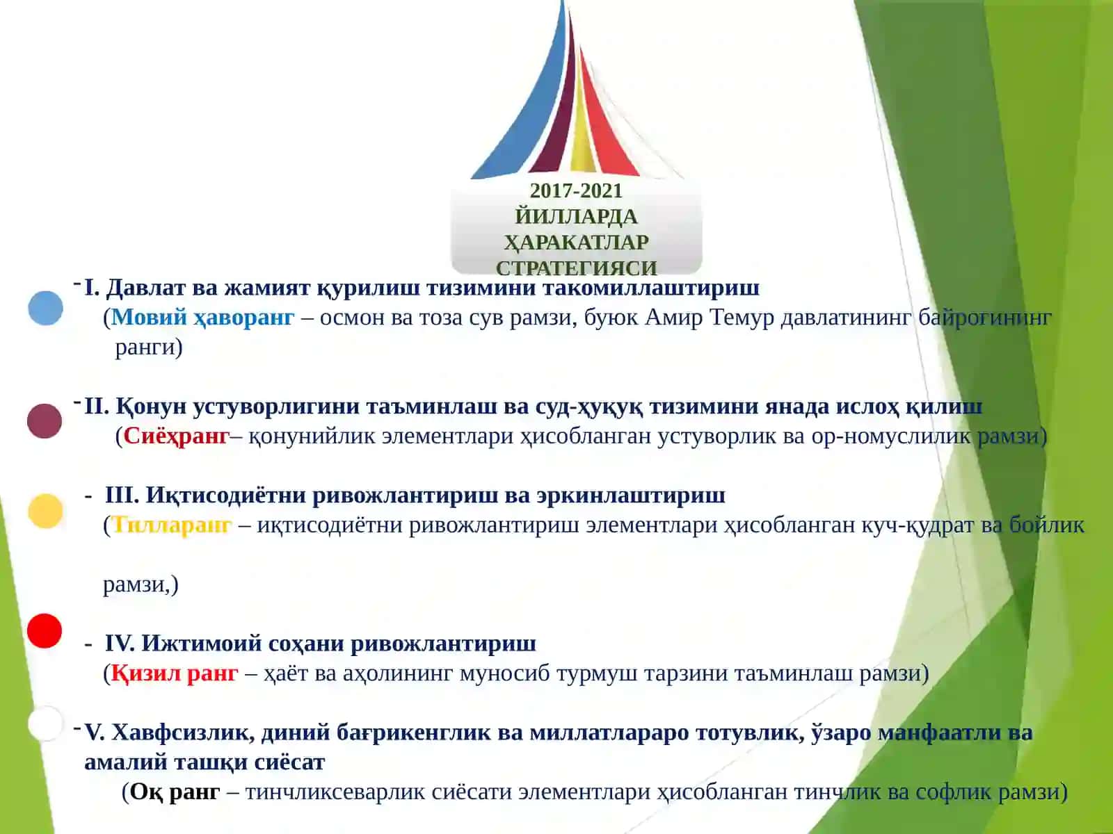 Ўзбекистонни йанада ривожлантириш бўйича “Харакатлар стратегияси”нинг максади 3