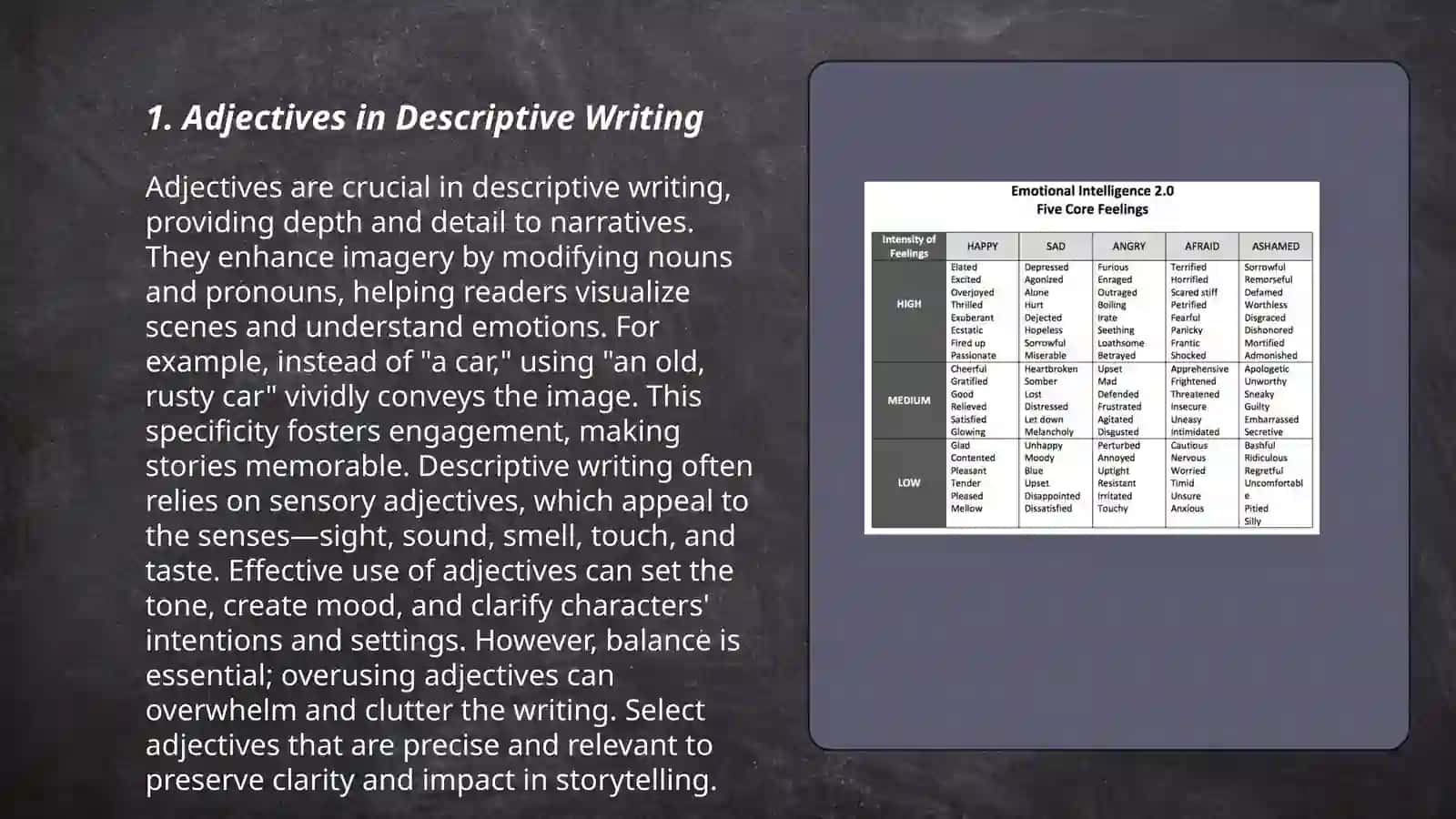 Plan: 1. Adjectives in Descriptive Writing 2. Comparative and Superlative Adjectives 3. Adjective Order in English 3