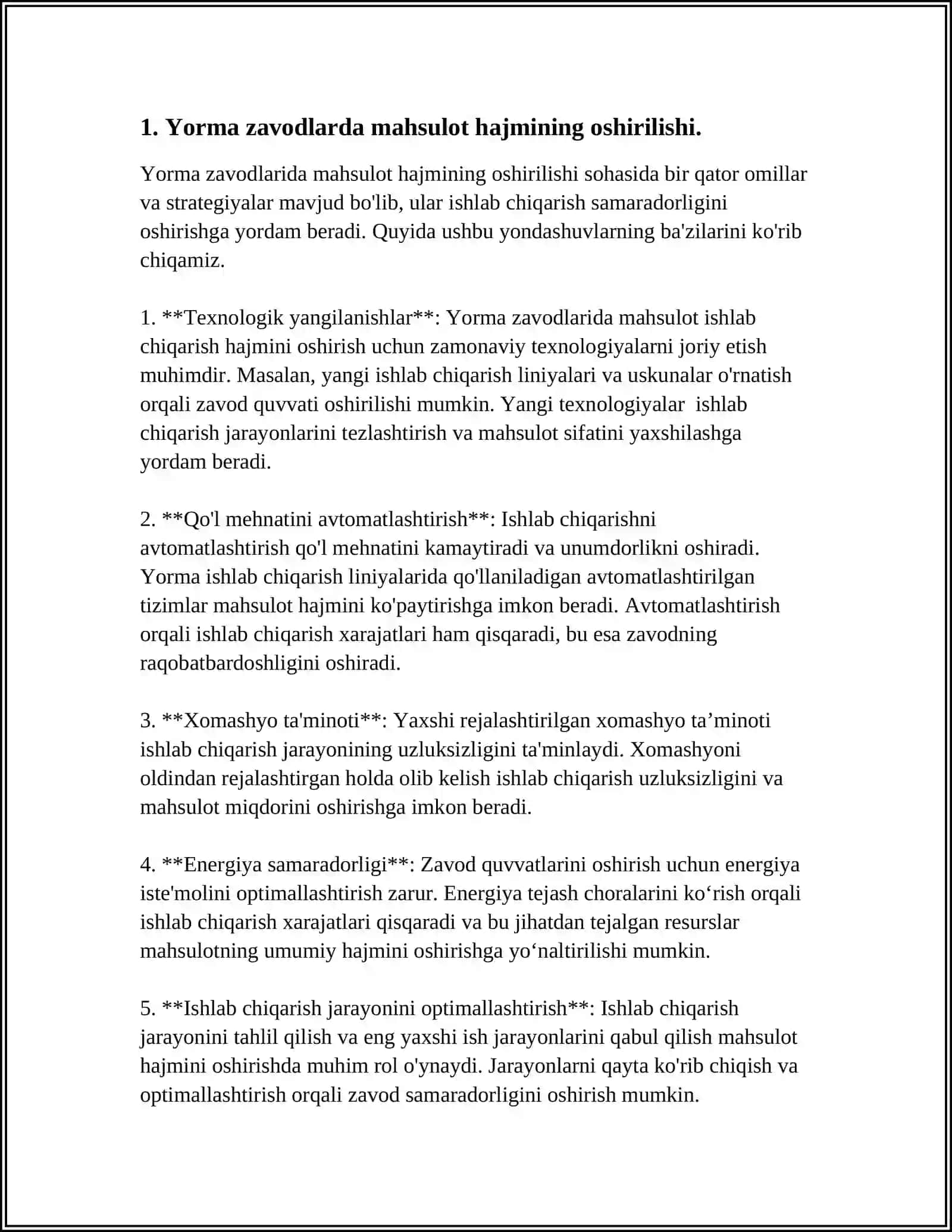 YORMA ZAVODLARDA MAHSULOTLARNING CHIQISHI 3