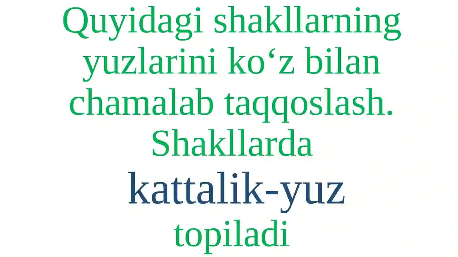 To’g’ri to’rtburchak vakvadratning yuzini topish 3