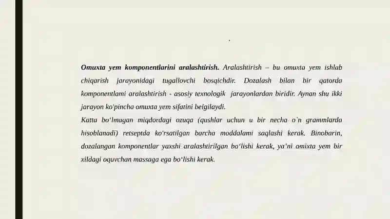 Sochiluvchan omuxta yem komponentlarini aralashtirish mashinalari. 3