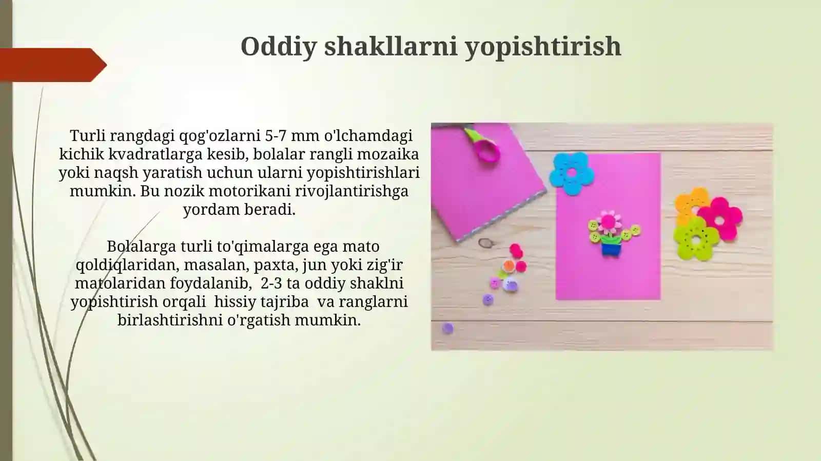 Maktabgacha yoshdagi bolalarda applikatsiya mashgʻulotlari 3