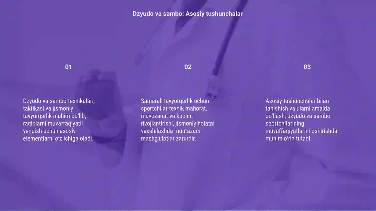 Dzyudo va sambochilarning texnik-taktik va jismoniy tayyorgarligi 3