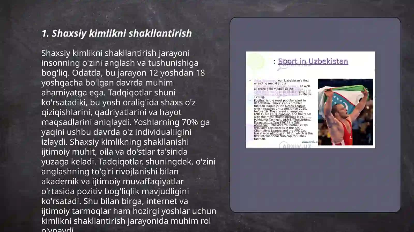 Shaxsiy kimlikni shakllantirish 3