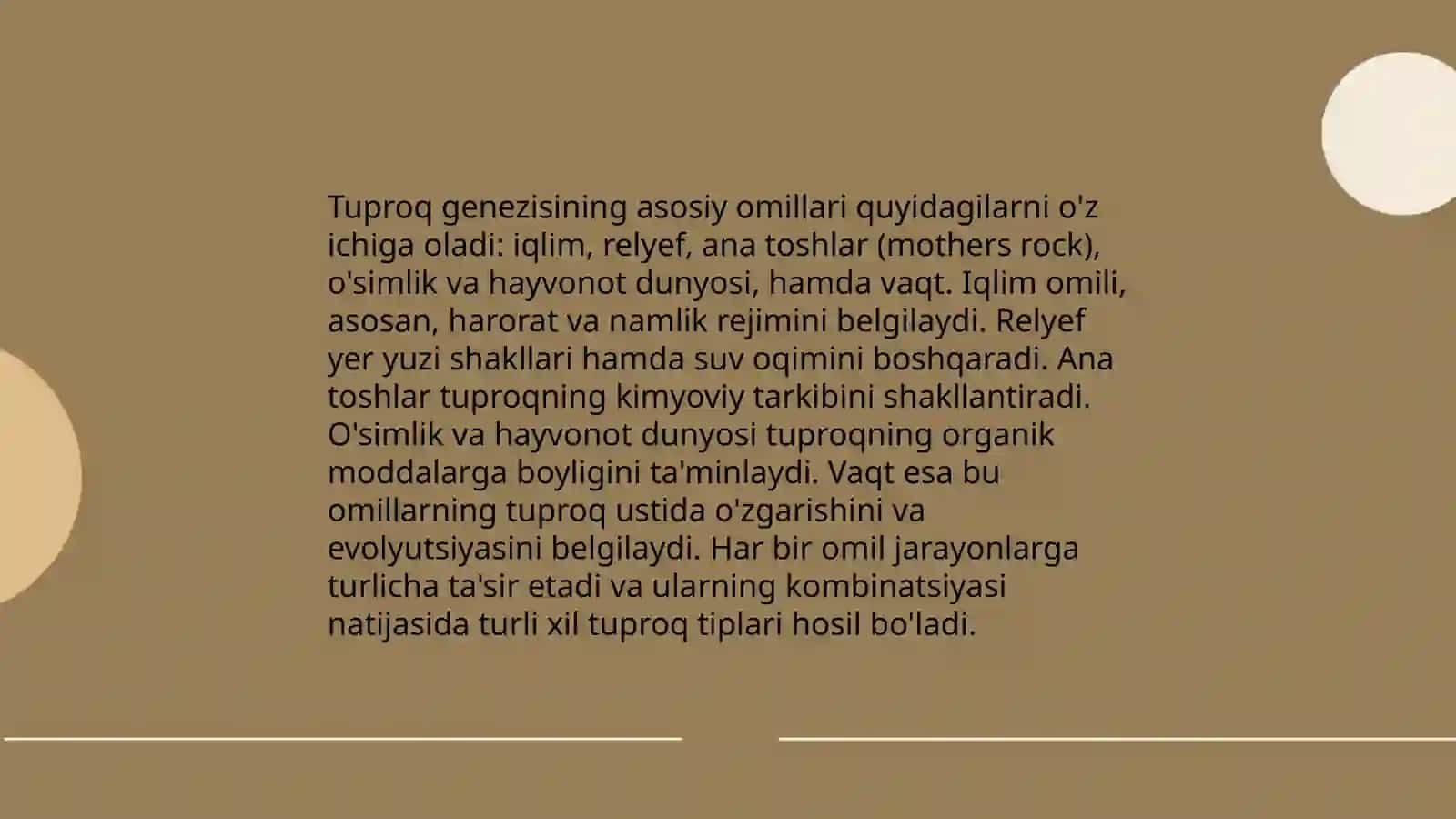 Tutproq genezisi klassifikatsiyasi va tuproqlarning geografik tarqalishi qonuniyatlari 3