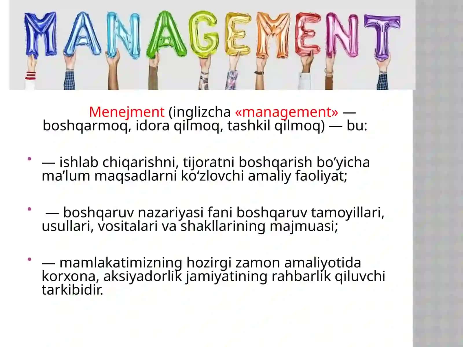 Menejmentning nazariy asoslari 3