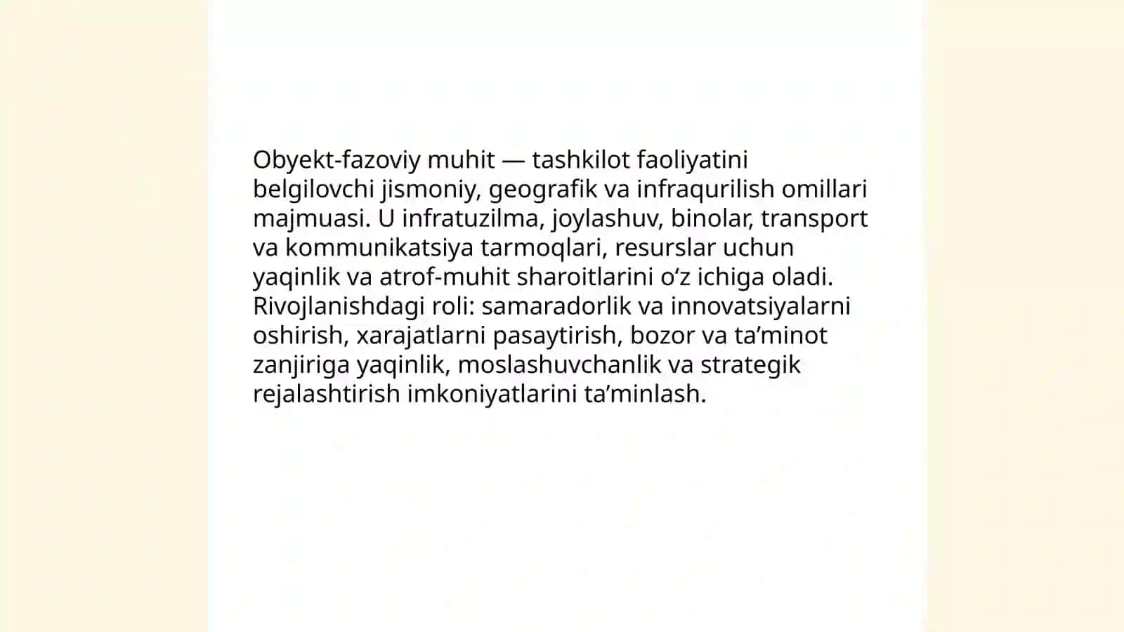 Obyekt-fazoviy muhit tushunchasi va rivojlanishdagi roli 3