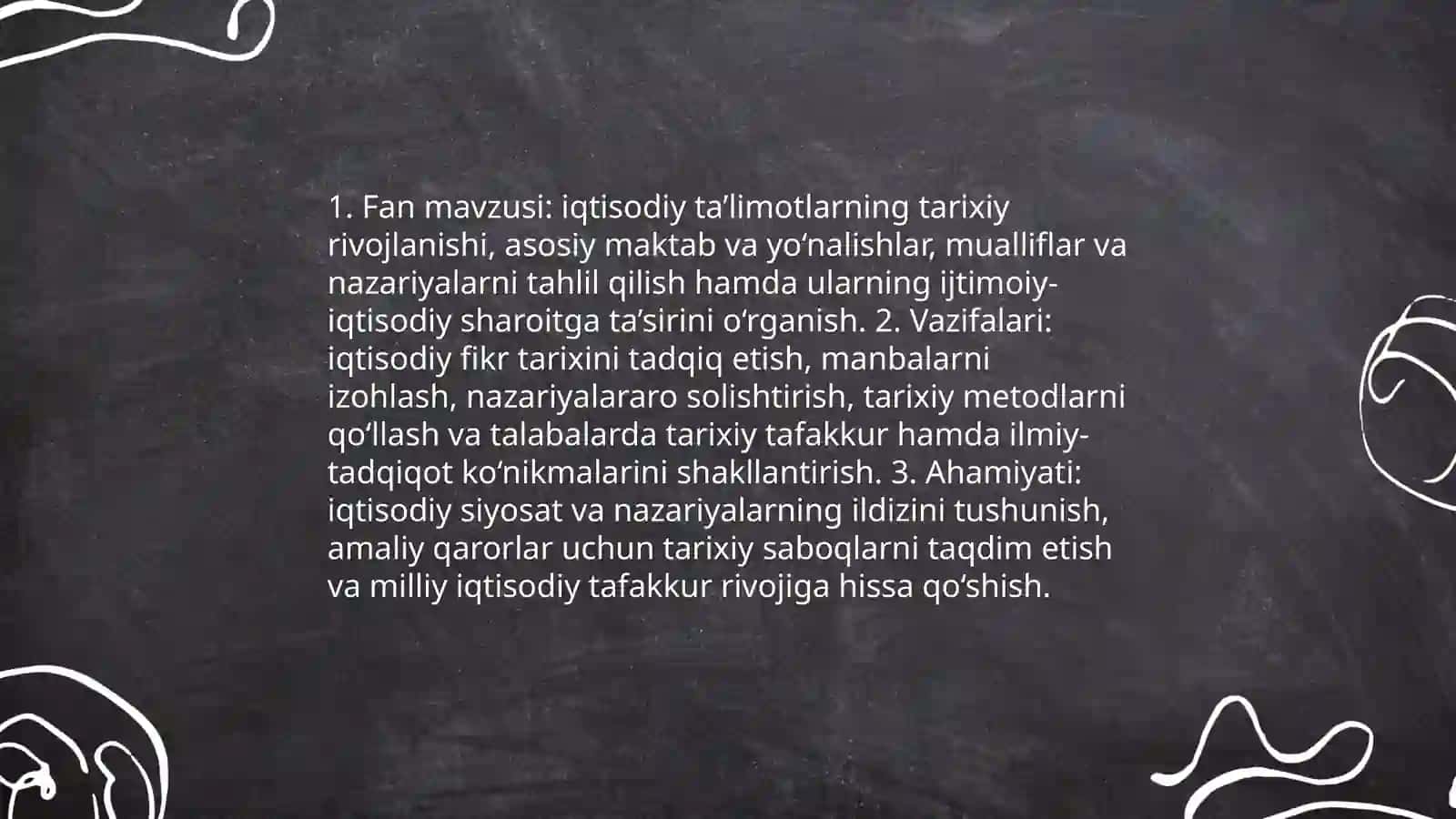 Iqtisodiy ta'limotlar tarixi faniga kirish 3