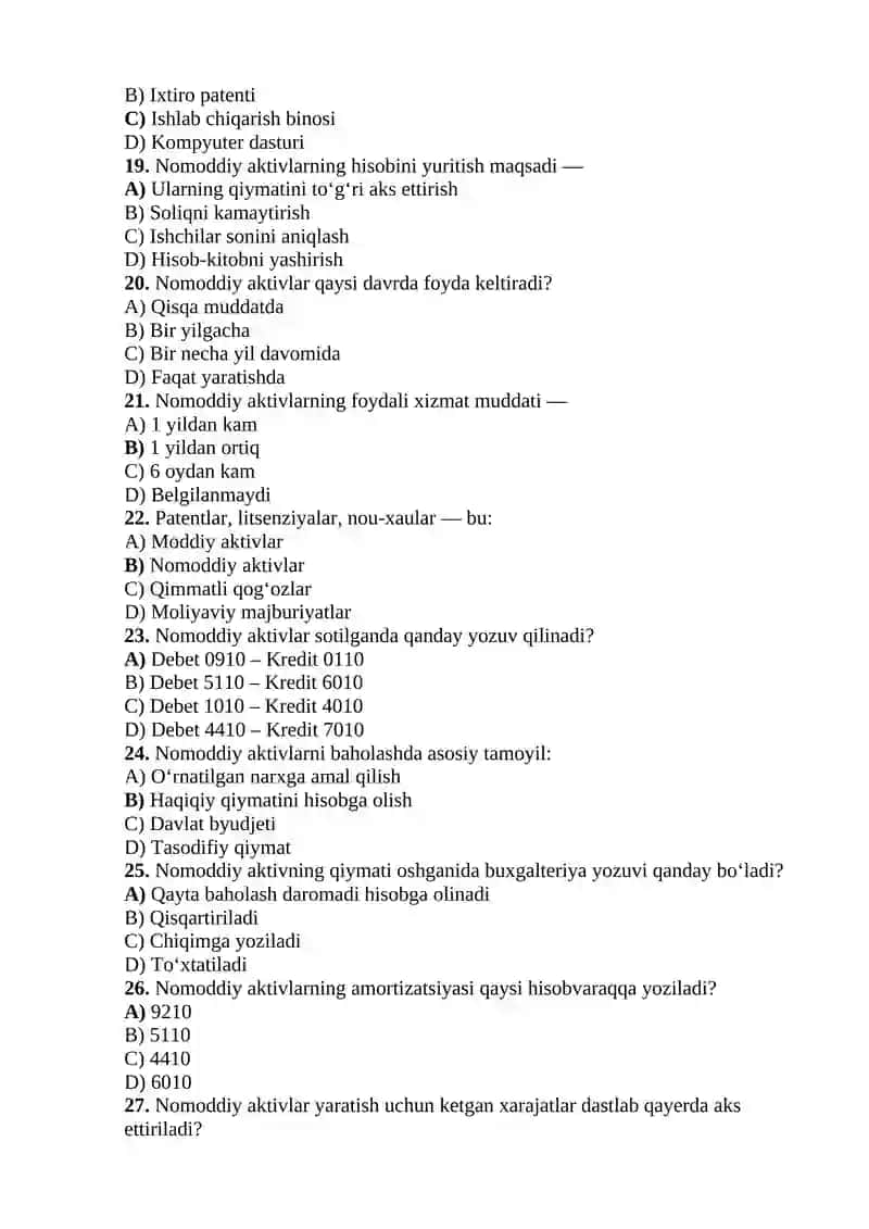 Nomoddiy aktivlar hisobi va baholash tartibi 3
