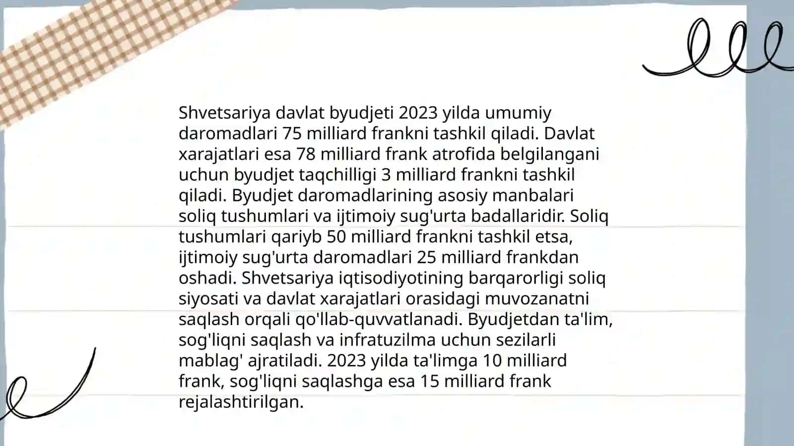Shvetsariya davlati moliya tizimi 3