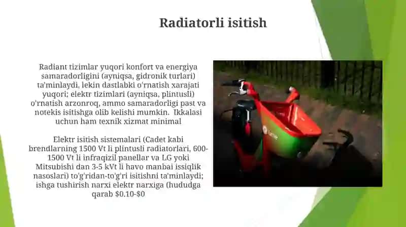 Elektrenergiyadanfoydalangan holda isitish tizimlari 3
