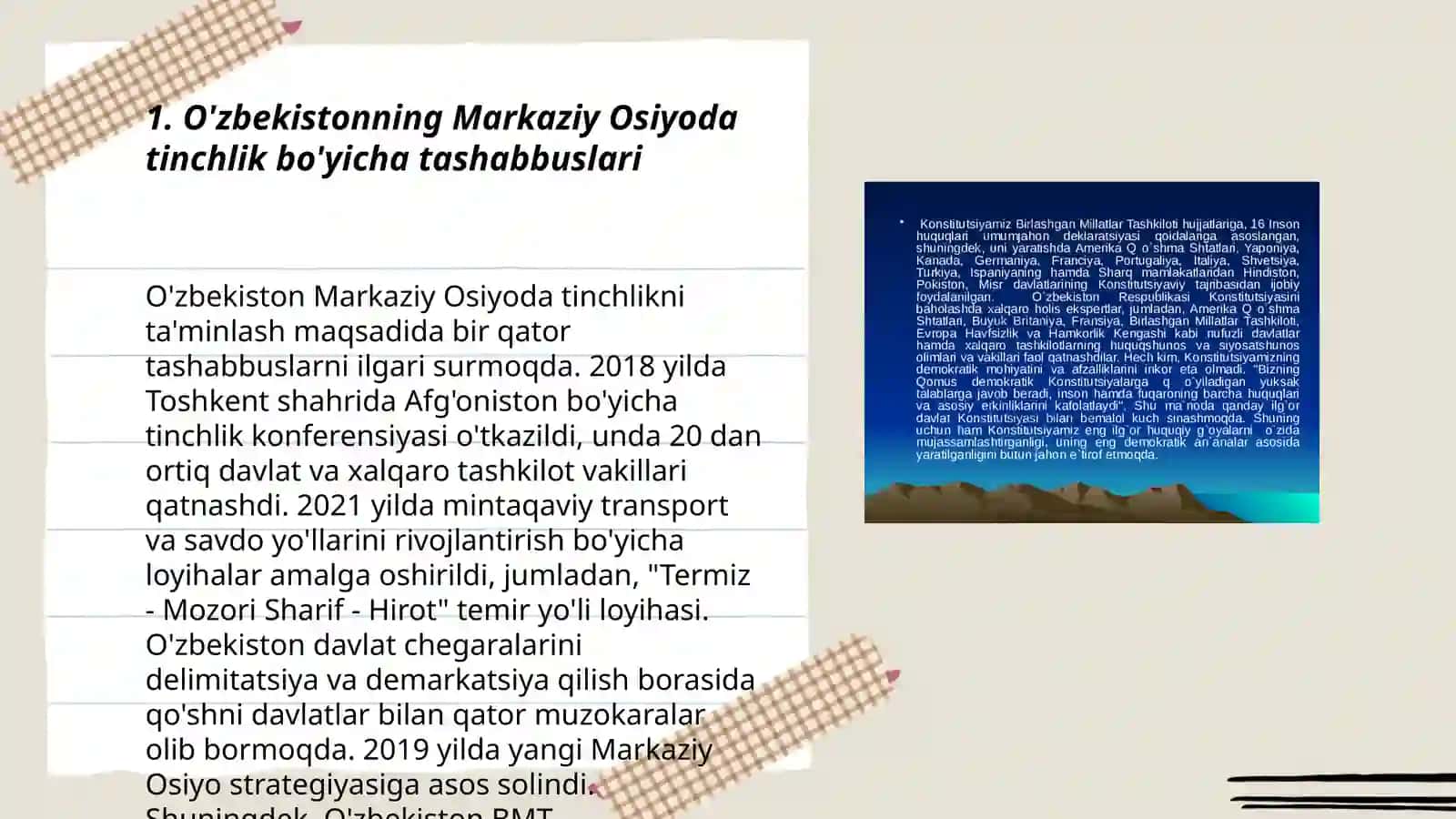 O'zbekistonning Markaziy Osiyoda Tinchlik va Barqarorlikni ta'minlashdagi o'rni 3