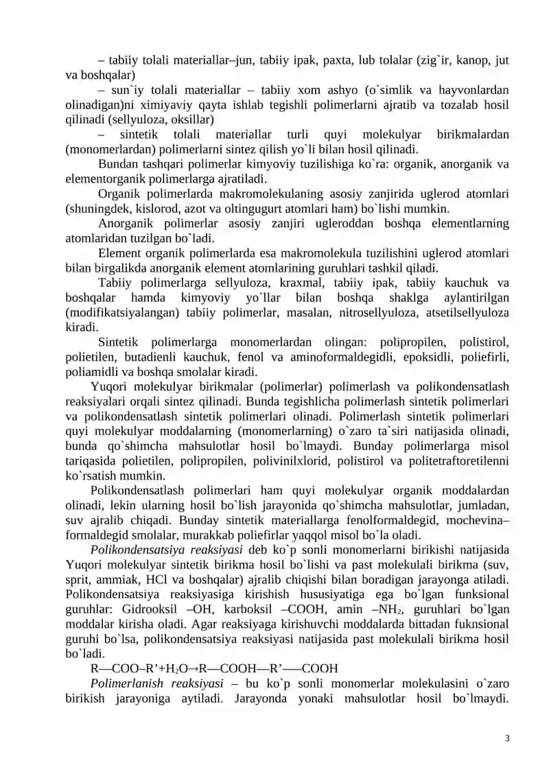 Yuqori Molеkulyar Birikmalar 3