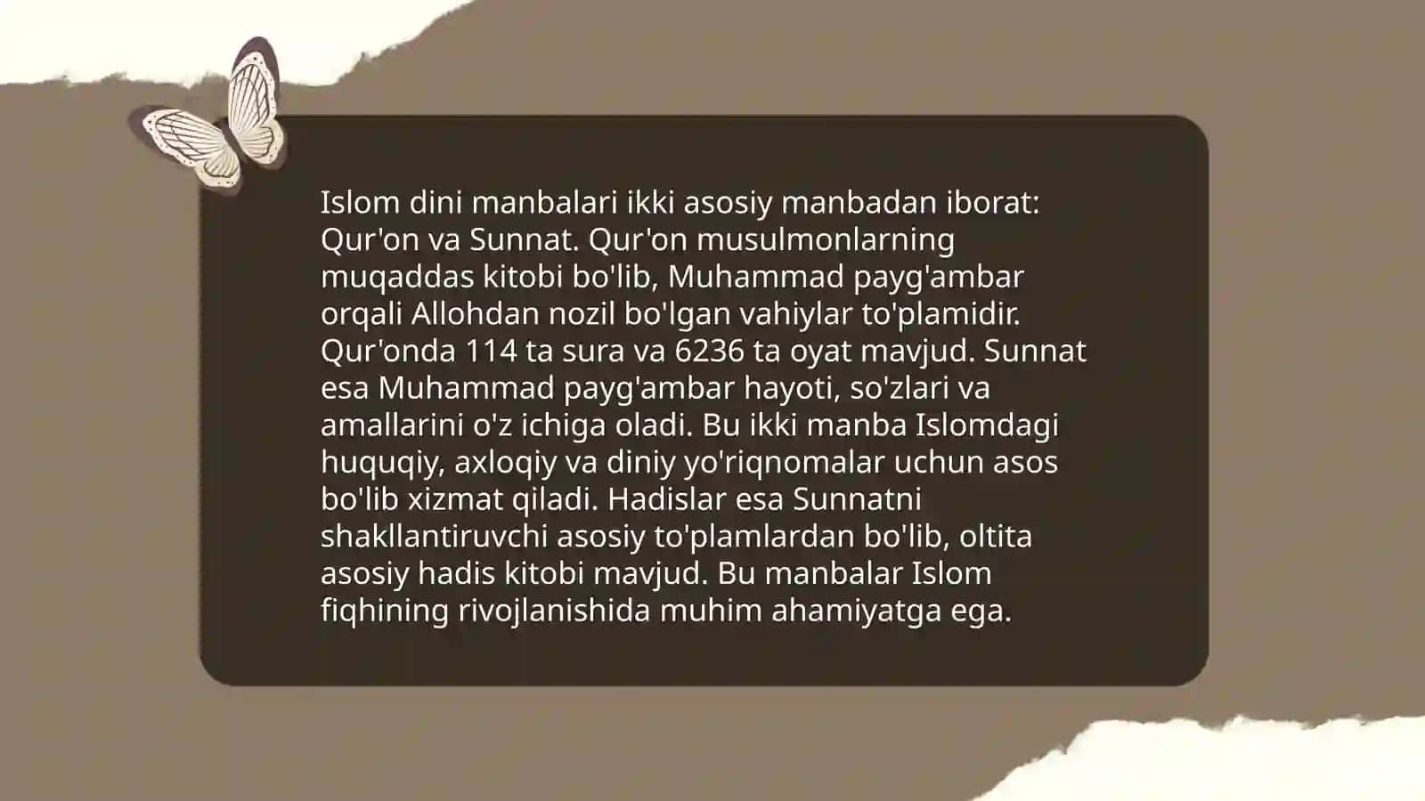 Islom dini manbalari. Aqidaviy maktablar va ularning hozirgi davrdagi ahamiyati 3