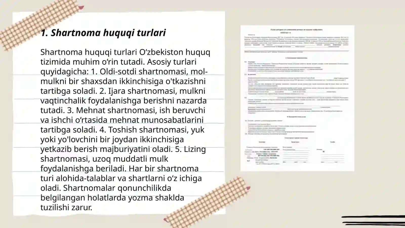 Shartnoma huquqi turlari 3