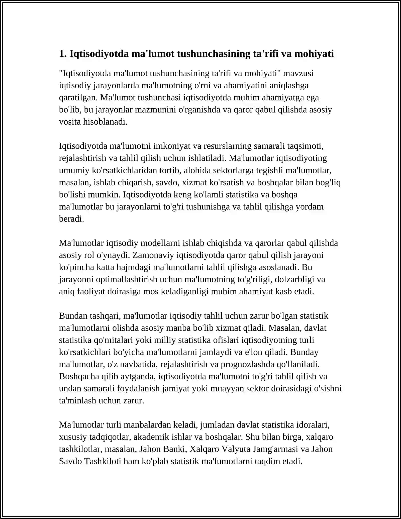 IQTISODIYOTDA MA'LUMOT TUSHUNCHASI 3