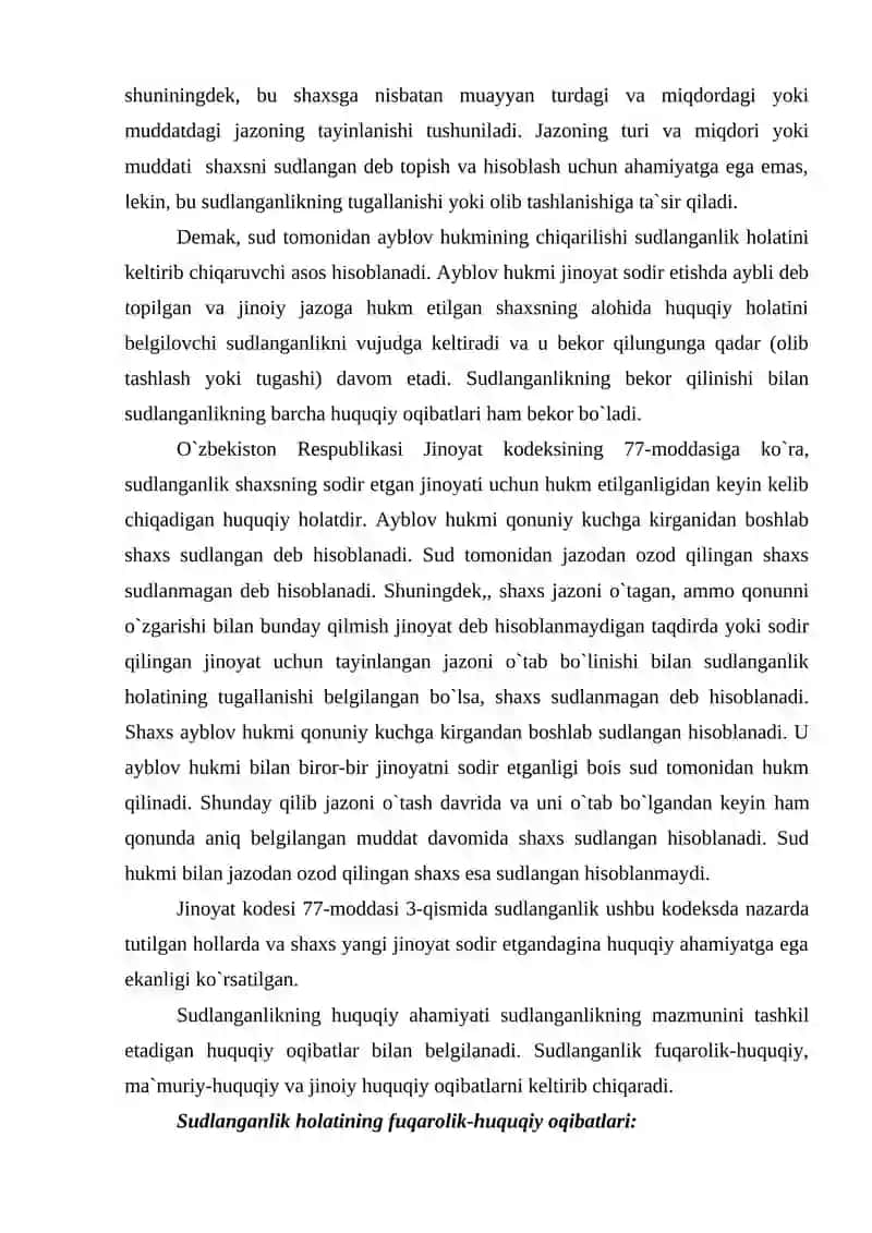 Sudlanganlik Tushunchasi va Sudlanganlikni Tugallanishi 3