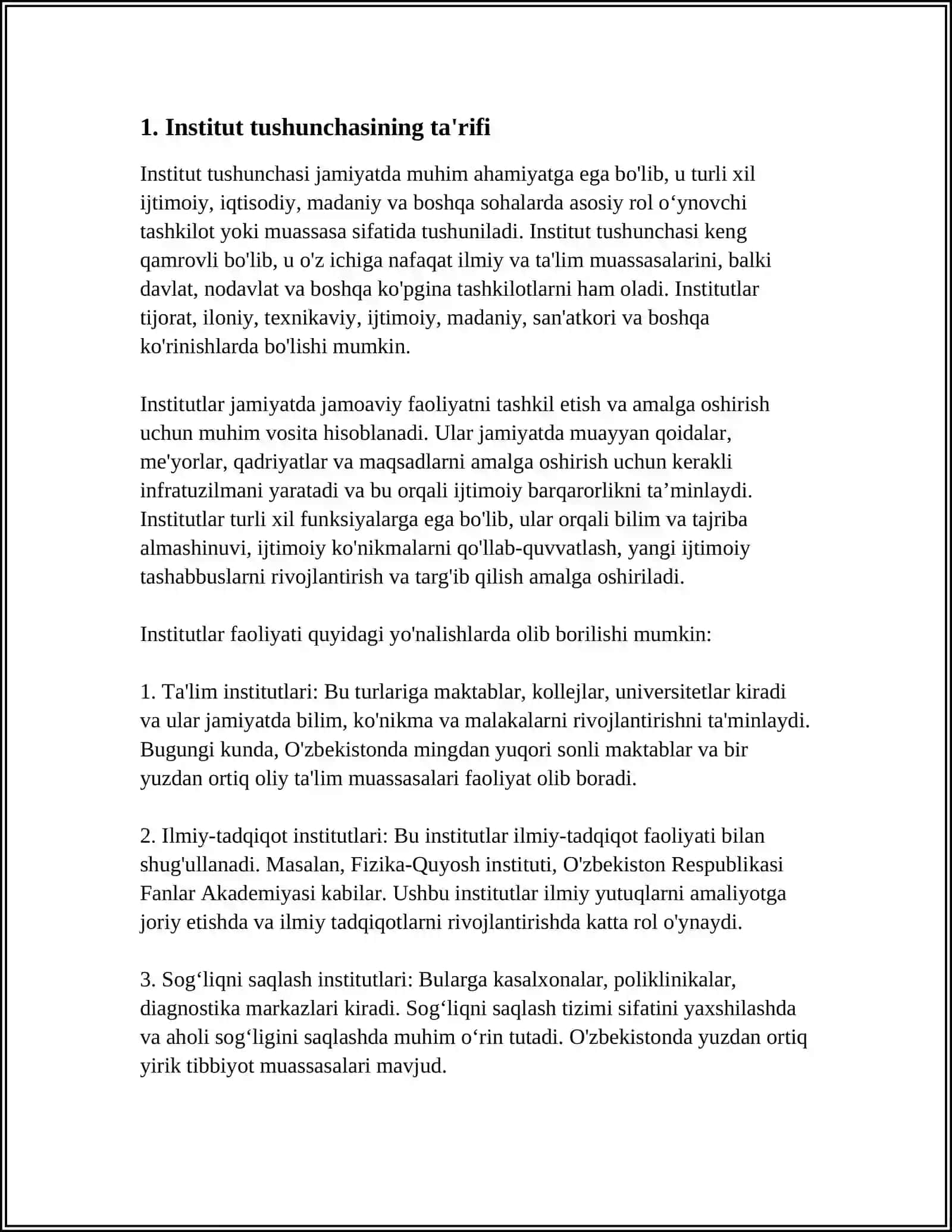 "INSTITUT", "NORMA" TUSHUNCHALARINING MOHIYATI VA MAZMUNI 3