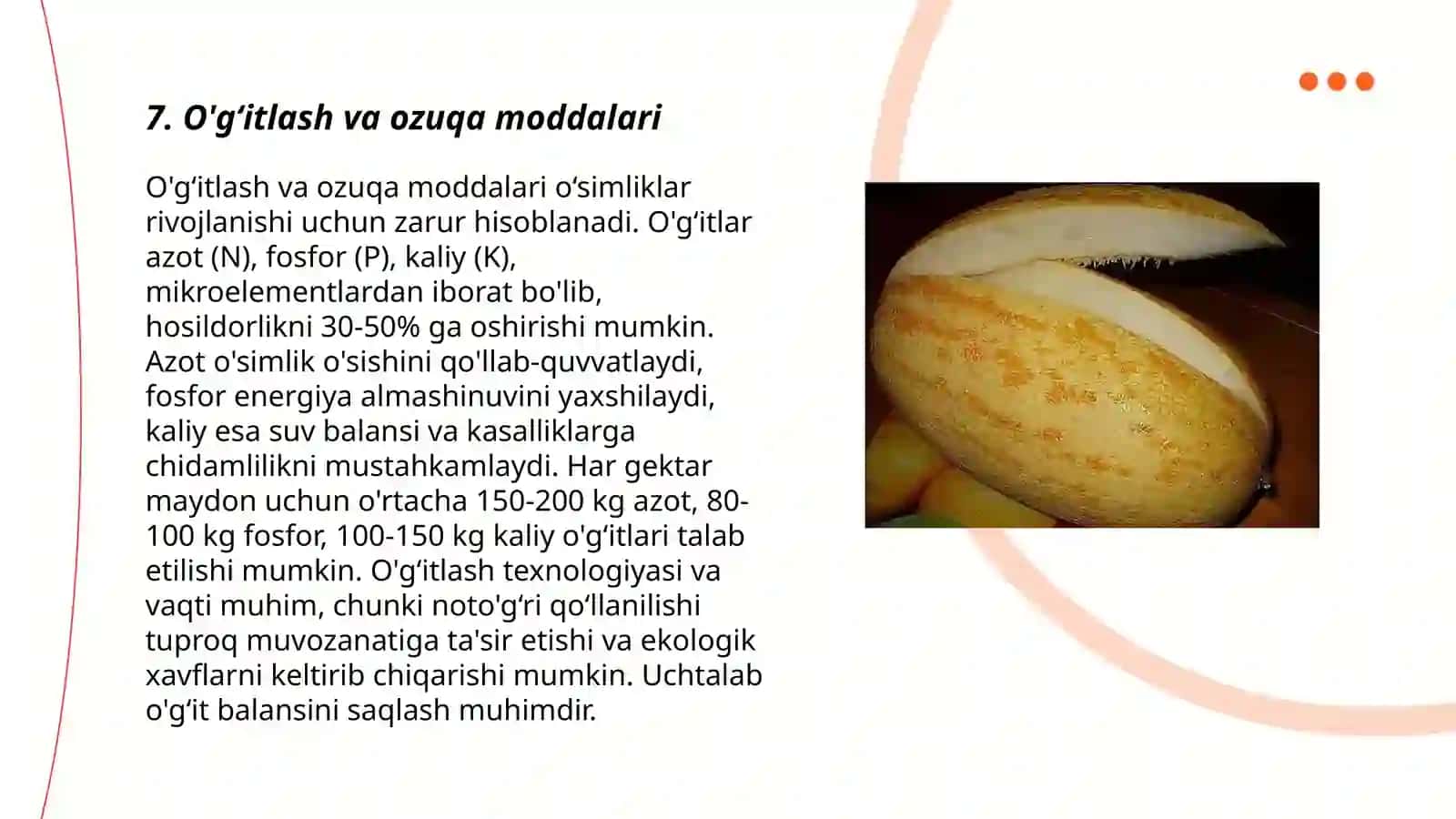 O'g‘itlash va ozuqa moddalari 3