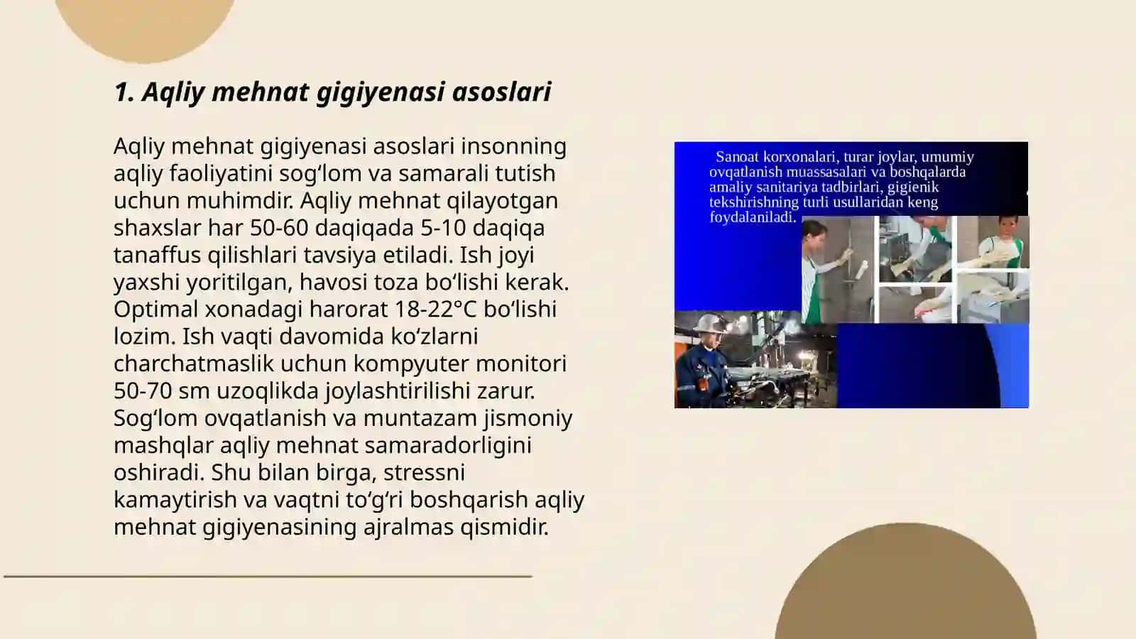 Aqliy mehnat gigiyenasi asoslari 3