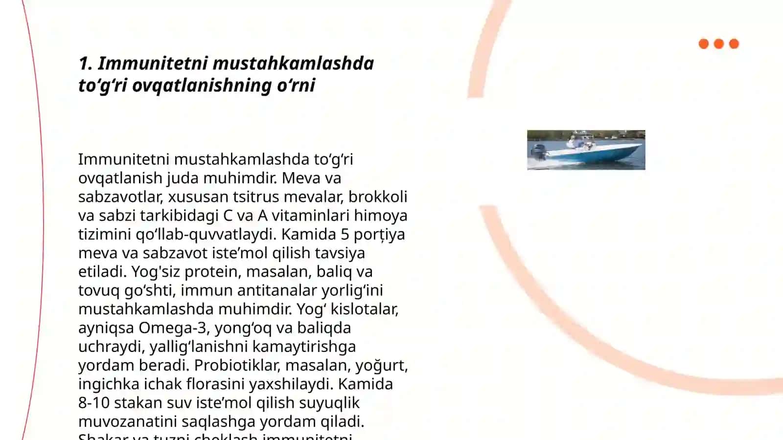 Immunitet.To‘g‘ri ovqatlanish. Uyqu 3