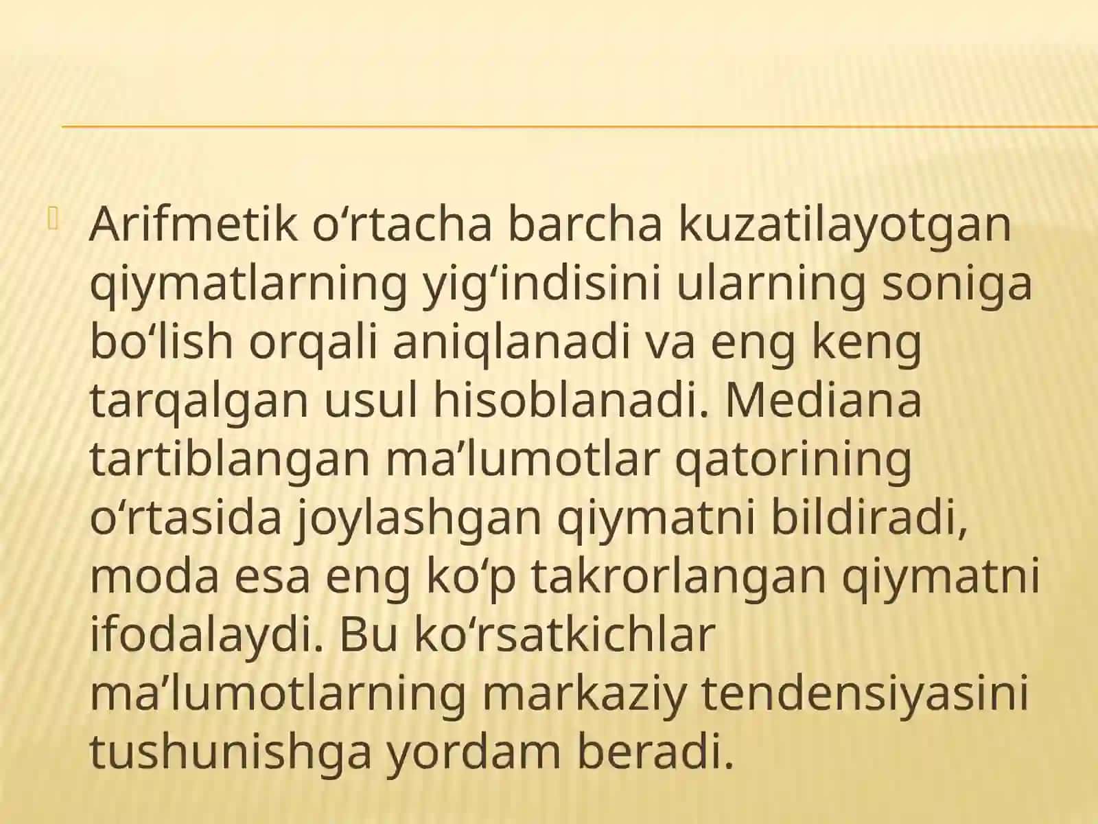 O'rtacha miqdorlar va variatsiya ko'rsatkichlari 3