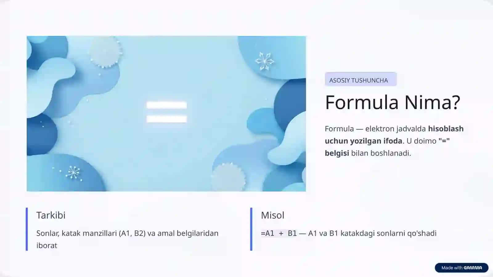 Formula va Funksiyalar hamda Ulardan Foydalanish 3