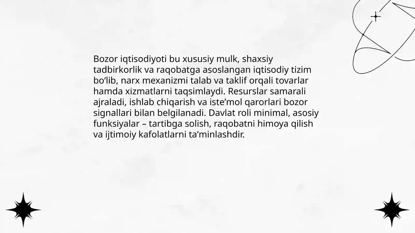 Bozor iqtisodiyoti mohiyati va asosiy belgilari 3
