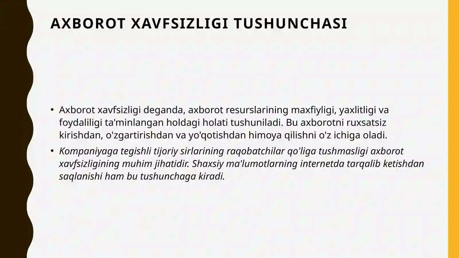 Axborot xavfsizligini ta'minlashning g'oyaviy - nazariy asoslari 3