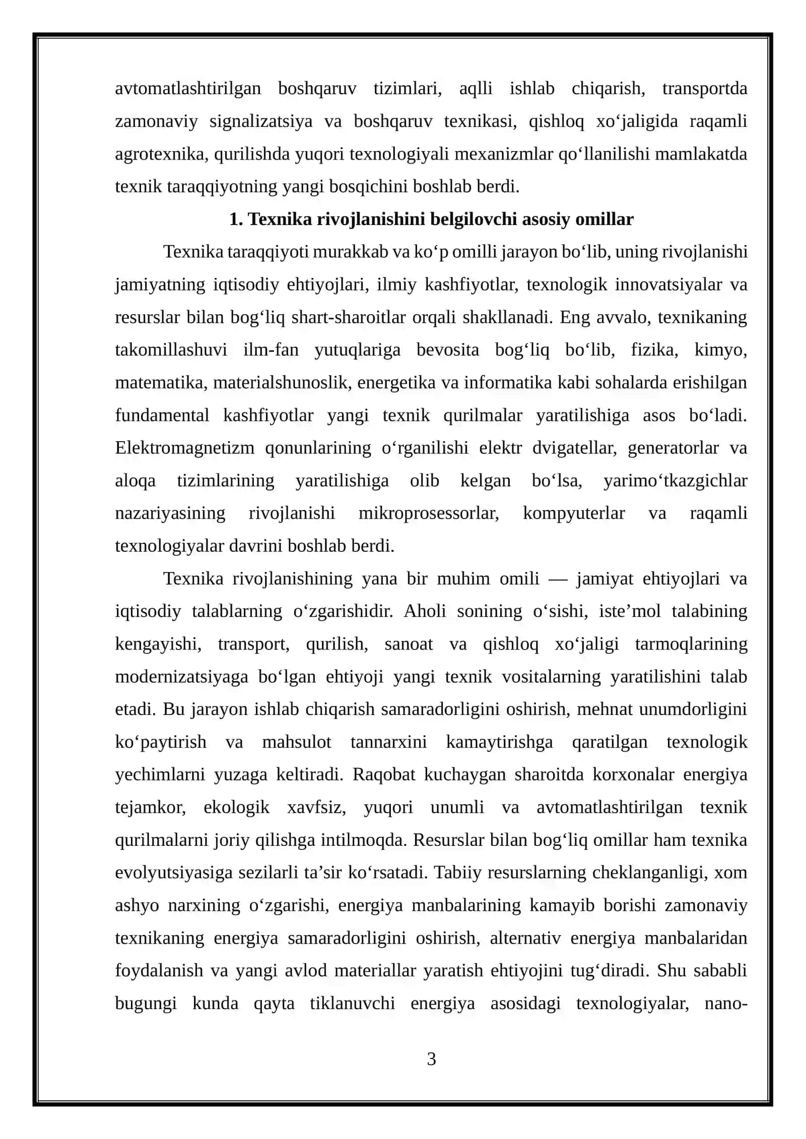 Texnikani rivojlantrishning obyektiv qonunlari 3