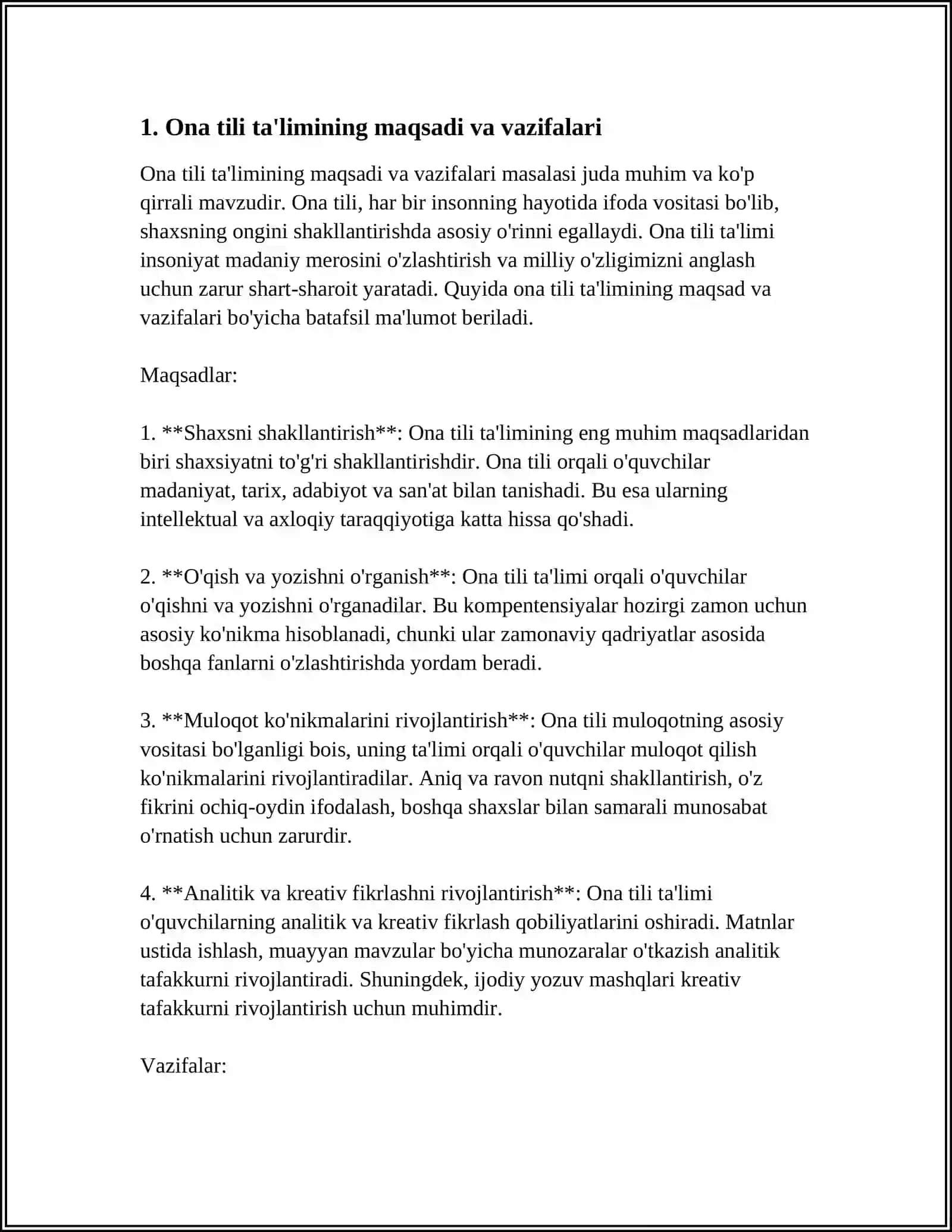 ONA TILI ÒQITISH METODIKASI MAQSAD VA VAZIFALARI 3