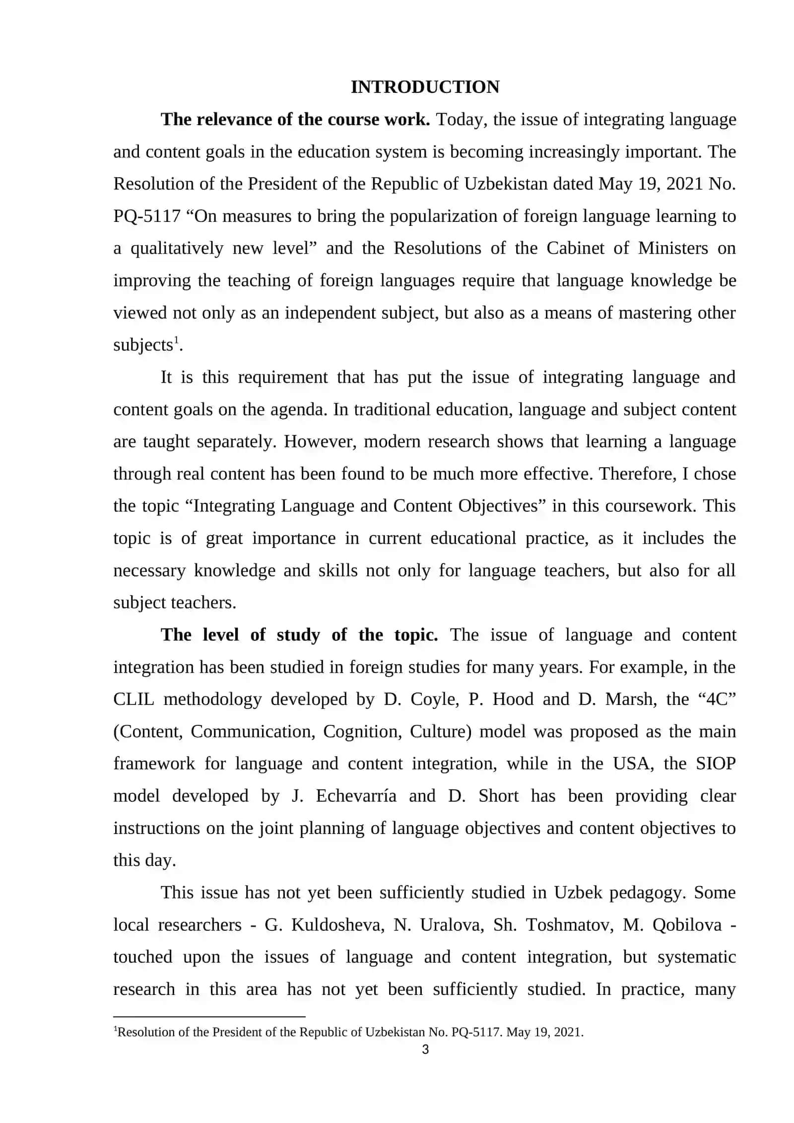 THEORETICAL FOUNDATIONS OF INTEGRATING LANGUAGE AND CONTENT OBJECTIVES 3