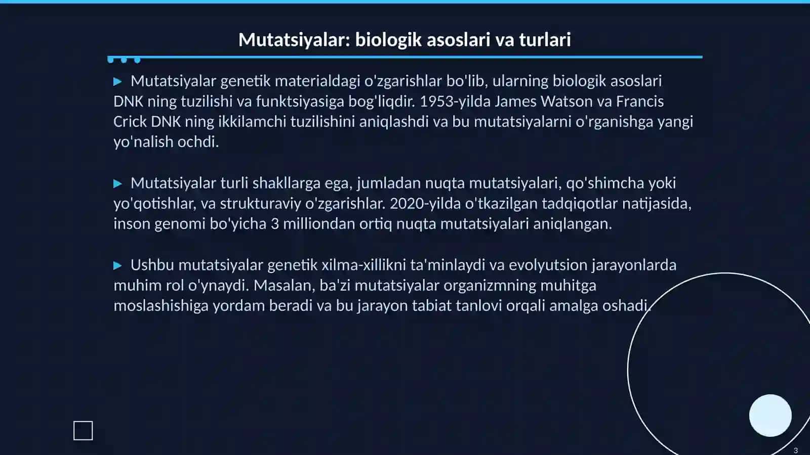 Mutatsiyalar: sabablari,shakllari, ahamiyati va biologik oqibatlari 3