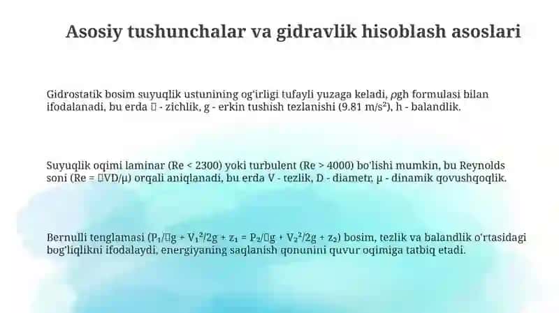 Quvurlarda gidravlik hisoblashning amaliy metodlari 3