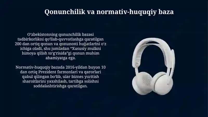 O'zbekistonda biznes qolab quvatlash darajasi 3