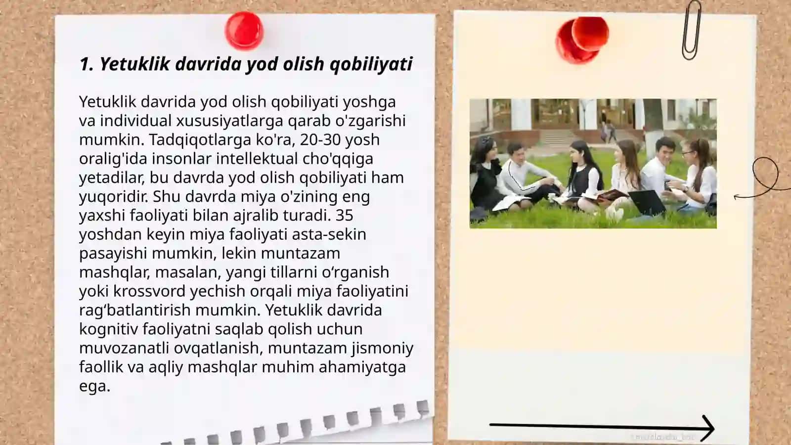 Yetuklik davrida kognitiv soha rivojlanish xususiyatlari 3