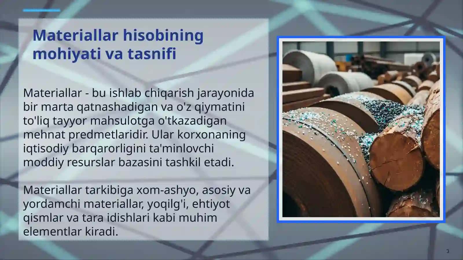 Materiallar hisobi 3