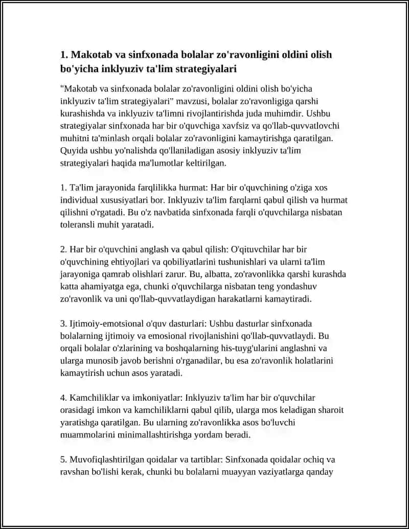 BOLALAR ZORAVONLIGI VA INKULIZIV TALIM 3