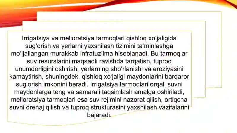 Irrigatsiva να melioratsiya tarmoqlarida qo'llaniladigan maxsus avtomatik vositalarini xususiyatlari 3