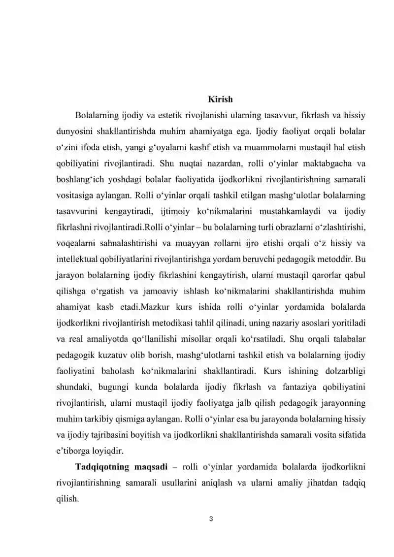 Bolalarda rolli oʻyinlar orqali ijodkorlikni rivojlantirish 3