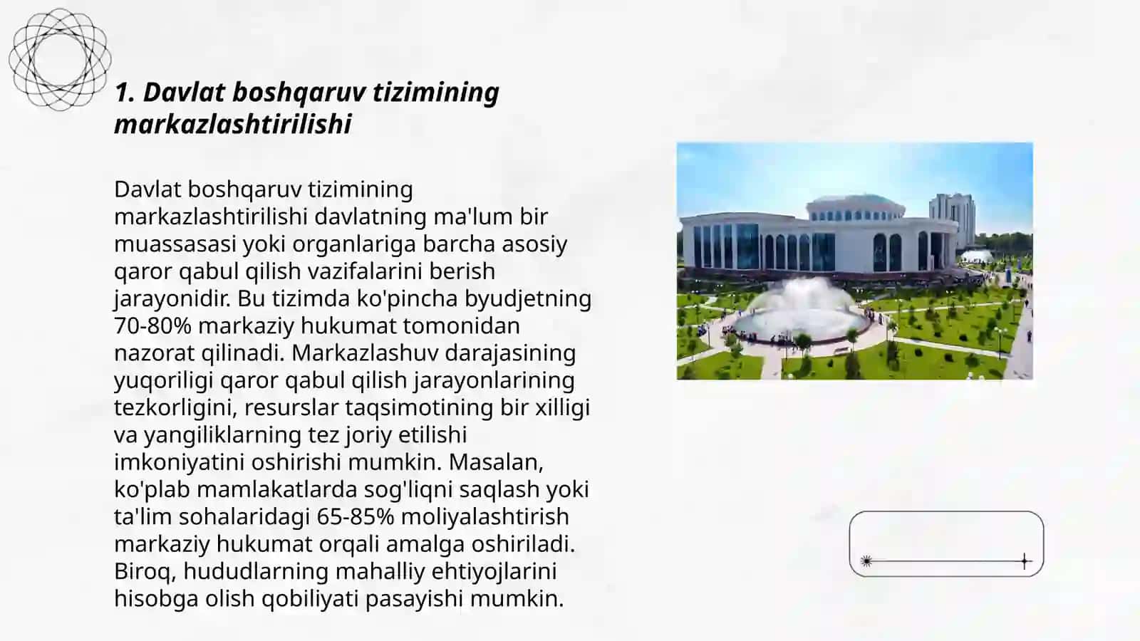 Davlat boshqaruv tizimining markazlashtirilishi 3