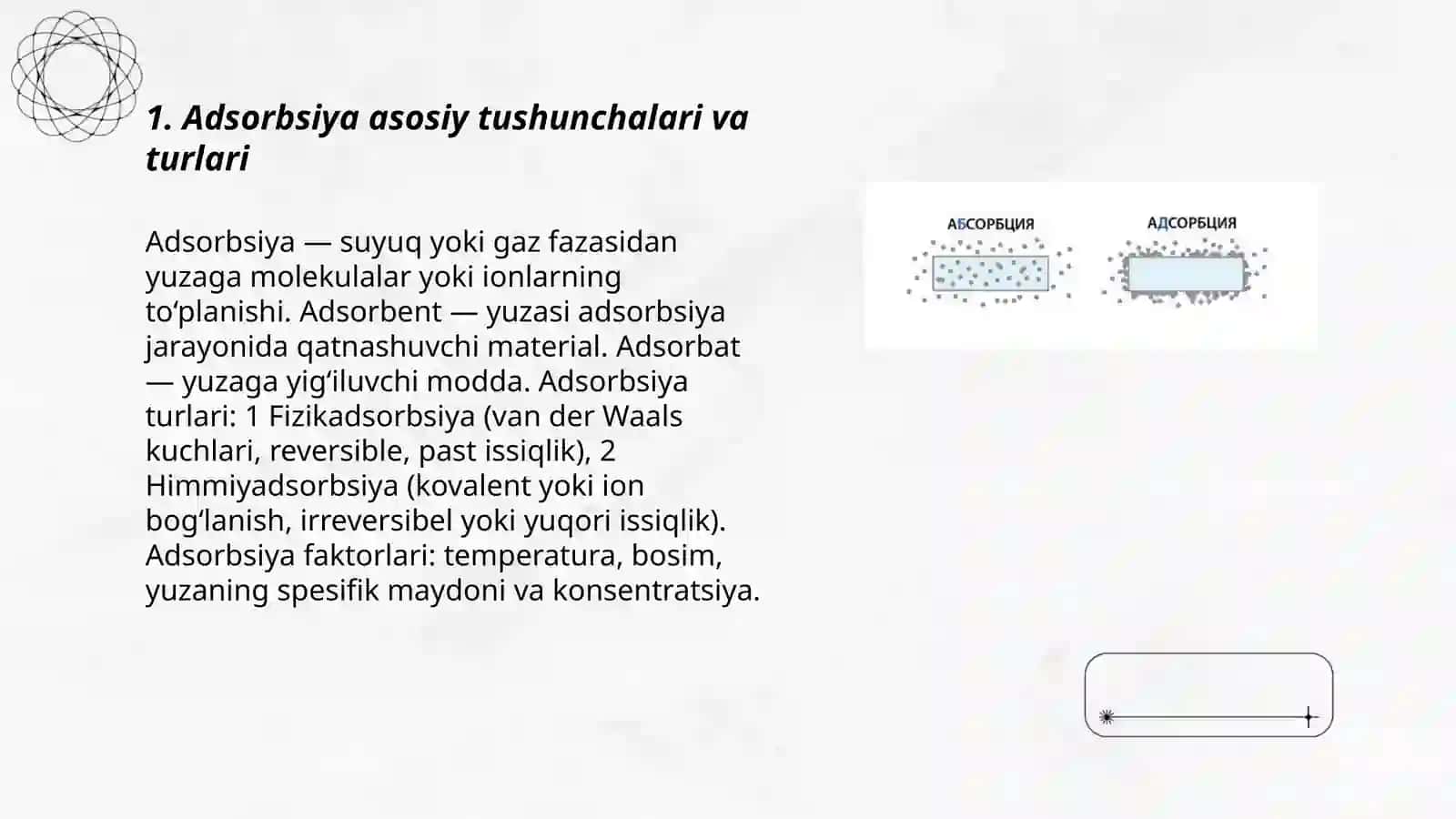 Adsorbsiya, desorbsiya va xemosorbsiya 3