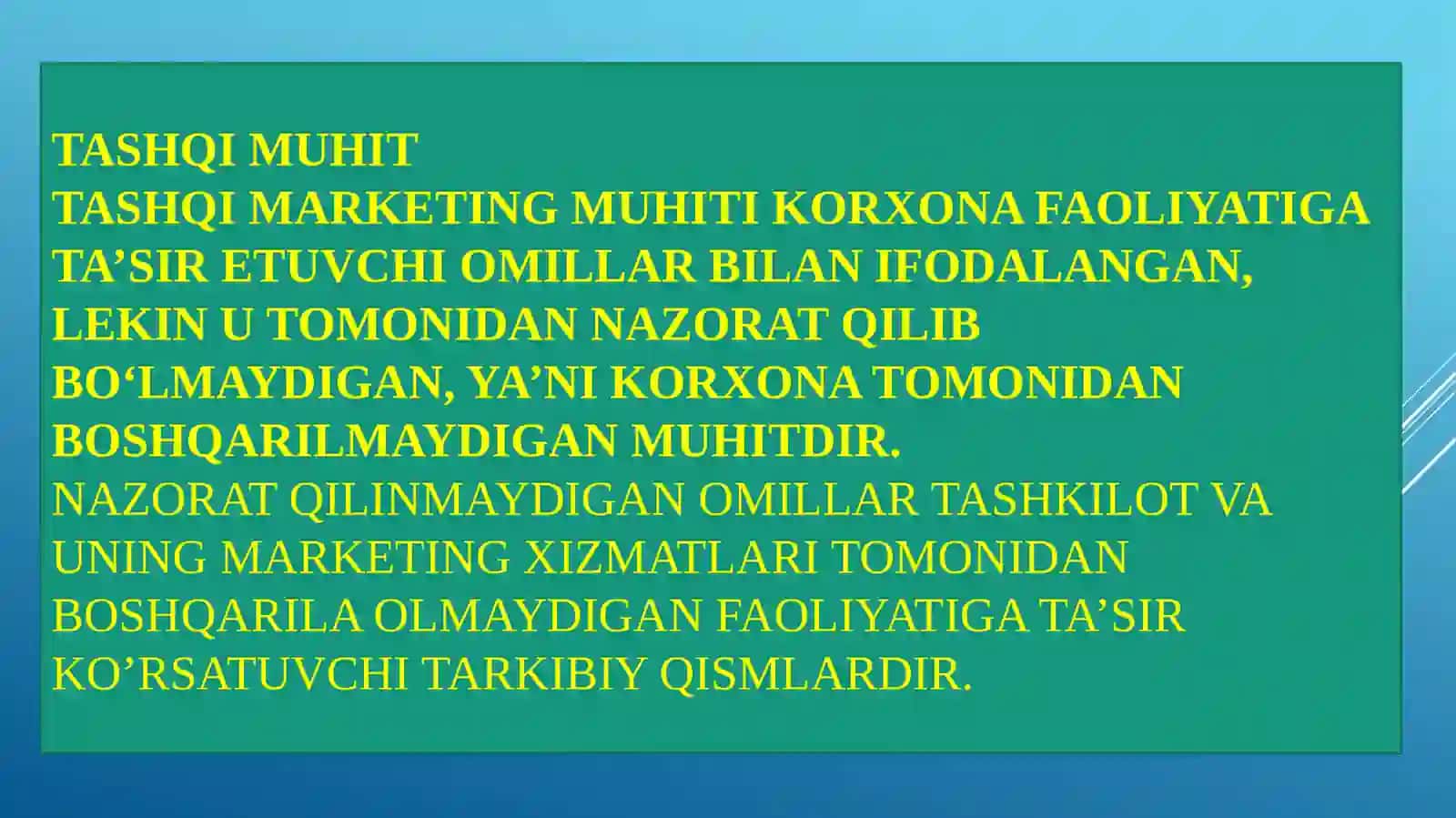 Marketing muhitida firmalar faoliyati 3